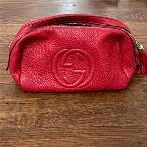 Gucci Vibrant Red Leather Pouch